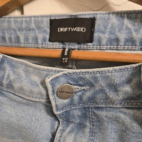 DRIFTWOOD Blue Straight Leg Jeans with Distressed Detailing 30.34 - Picture 5 of 16